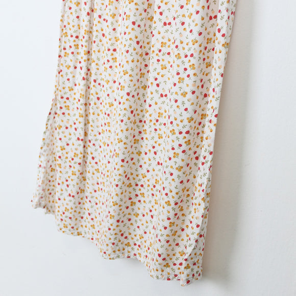 White Floral Midi Skirt, Size M