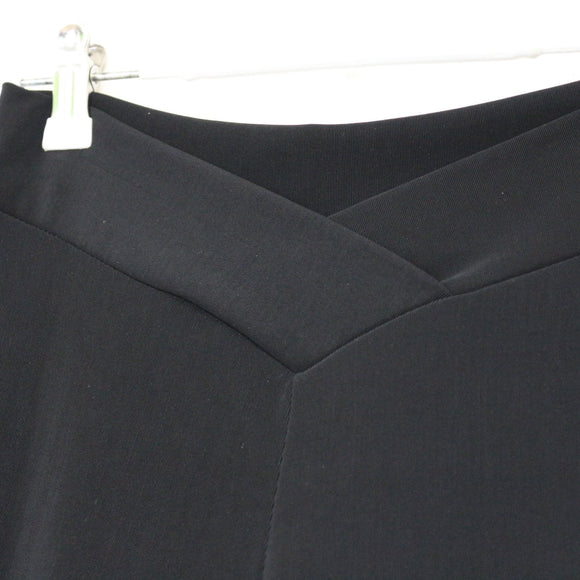 Black Ribbed Flare Tights, V-Cut Waist, Size M