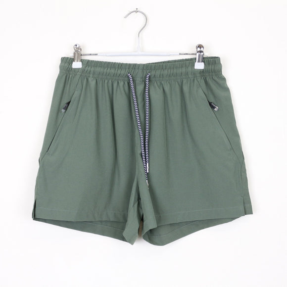 Olive Green Swim Shorts, Size S