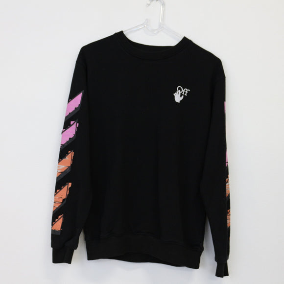 Off-White and Black Graphic Sweater, Size S