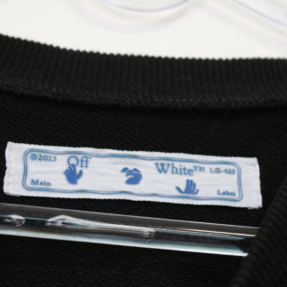 Off-White and Black Graphic Sweater, Size S