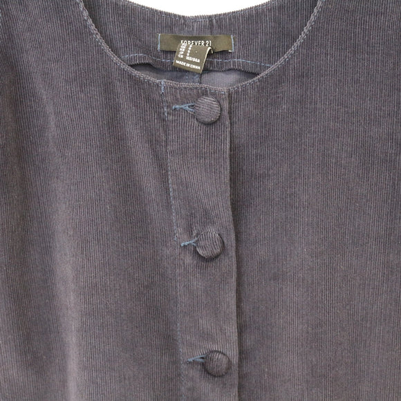 Forever 21 Navy Blue Corduroy Blouse, Size S