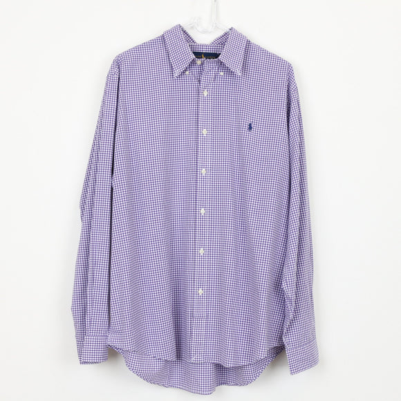 Ralph Lauren Purple Gingham Long-Sleeve Shirt, Size XL