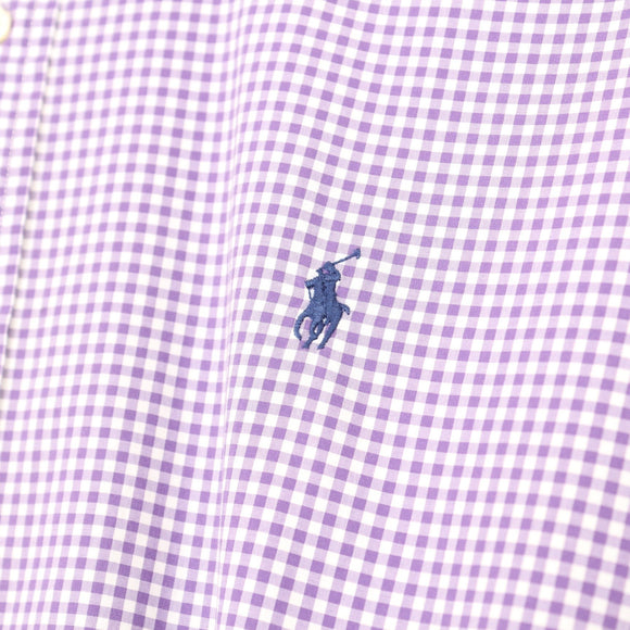 Ralph Lauren Purple Gingham Long-Sleeve Shirt, Size XL
