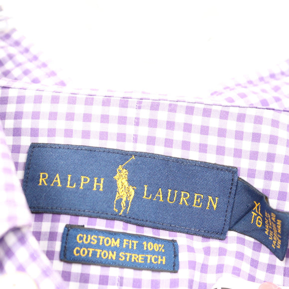 Ralph Lauren Purple Gingham Long-Sleeve Shirt, Size XL