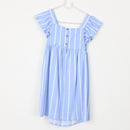 Blue and White Linen-Feel Dress, Size 7/8-1