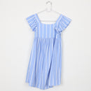 Blue and White Linen-Feel Dress, Size 7/8-3