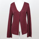 Burgundy Glitter Knit V-Neck Cardigan – Size M-1