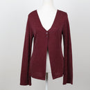 Burgundy Glitter Knit V-Neck Cardigan – Size M-3