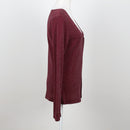 Burgundy Glitter Knit V-Neck Cardigan – Size M-4