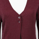 Burgundy Glitter Knit V-Neck Cardigan – Size M-5