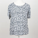 Grey Hibiscus Floral Print Short-Sleeve Top – Size L-1