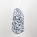 Grey Hibiscus Floral Print Short-Sleeve Top – Size L-2