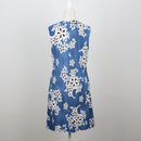 Blue Floral Appliqué Sleeveless A-Line Dress with Zip Neckline – Size M-3