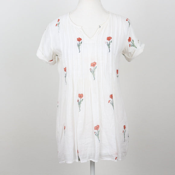 White Floral Blouse | Size S