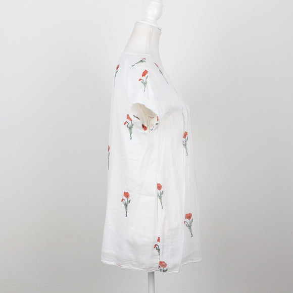 White Floral Blouse | Size S