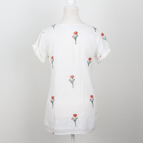 White Floral Blouse | Size S