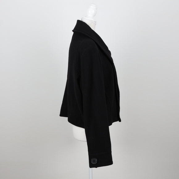 Woolworths Black Melton Coat | Hip Length | Size 16