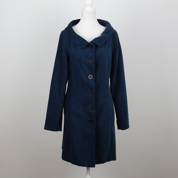 Blue Velvet-Feel Coat | Size S