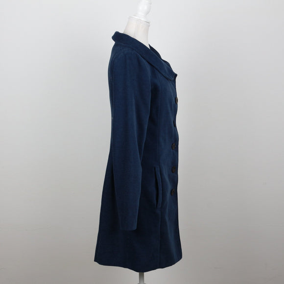 Blue Velvet-Feel Coat | Size S