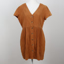 Cotton On Tan Corduroy Mini Dress | Size M-1