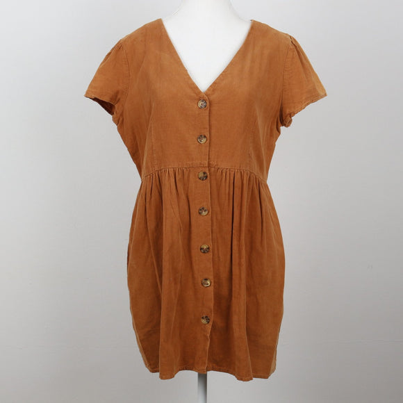 Cotton On Tan Corduroy Mini Dress | Size M