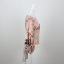 Baby Pink Floral Satin Blouse | Size S-3