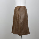 Brown Genuine Leather Skirt | Size S-2