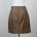 Brown Genuine Leather Skirt | Size S-3