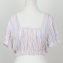 Cotton On White Striped Crop Top | Size S-1