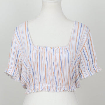 Cotton On White Striped Crop Top | Size S