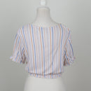 Cotton On White Striped Crop Top | Size S-2