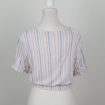 Cotton On White Striped Crop Top | Size S - 0