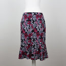 Navy & Pink Leaf Print Skirt | Size 34-3