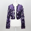 Purple Sparkly Cropped Jacket | Size M-1