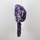Purple Sparkly Cropped Jacket | Size M-2