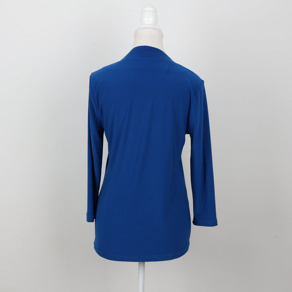 Electric Blue V-Neck Stretch Blouse | Size S