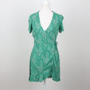 Zara Green Floral Wrap Dress | Size S-1