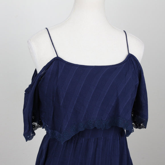 Midnight Blue Plaid Midi Dress | Size S