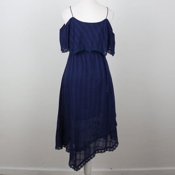 Midnight Blue Plaid Midi Dress | Size S