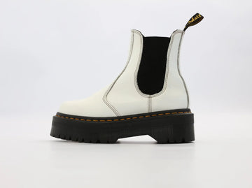 Dr. Martens 2976 Chelsea Boot White Smooth Leather | UK 3 | Pre-Loved - 0