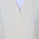 Pastel Yellow Half-Button Long Sleeve Blouse | Size 32-4