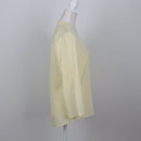 Pastel Yellow Half-Button Long Sleeve Blouse | Size 32-6