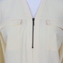 Pastel Yellow Half-Zip Long Sleeve Blouse | Size 32-2