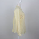 Pastel Yellow Half-Zip Long Sleeve Blouse | Size 32-3