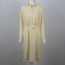 Pastel Yellow Wrap Shirt Dress | Long Sleeve | Size 32-1