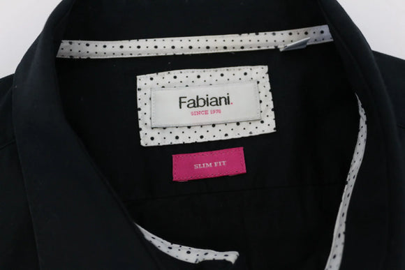 Fabiani navy blue fitted shirt - XL