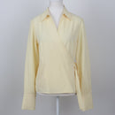 Pastel Yellow Wrap Long Sleeve Blouse | Size 32-1