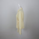 Pastel Yellow Wrap Long Sleeve Blouse | Size 32-2