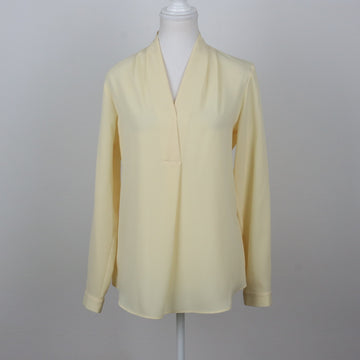 Pastel Yellow V-Neck Long Sleeve Blouse | Size 32
